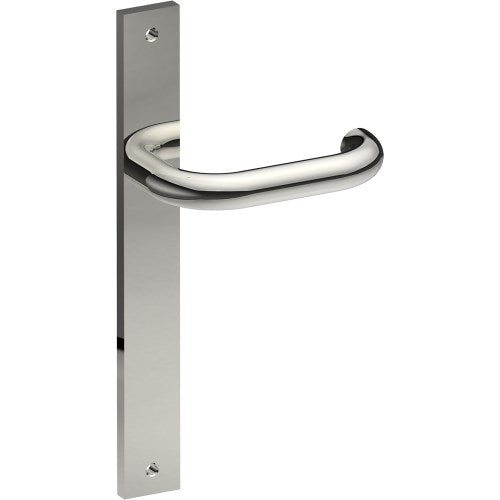 SAFETY Door Handle on B02 INTERNAL European Standard Backplate, Visible Fixing (Half Set) in Polished Stainless Steel