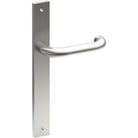 SAFETY Door Handle on B02 INTERNAL European Standard Backplate, Visible Fixing (Half Set) in Satin Stainless