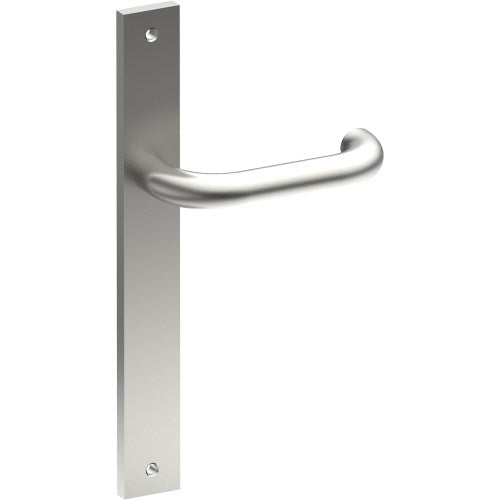 SAFETY Door Handle on B02 INTERNAL European Standard Backplate, Visible Fixing (Half Set) in Satin Stainless