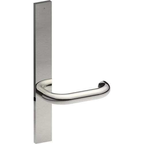 SAFETY Door Handle on B02 EXTERNAL Australian Standard Backplate, Concealed Fixing (Half Set) in Polished Stainless Steel