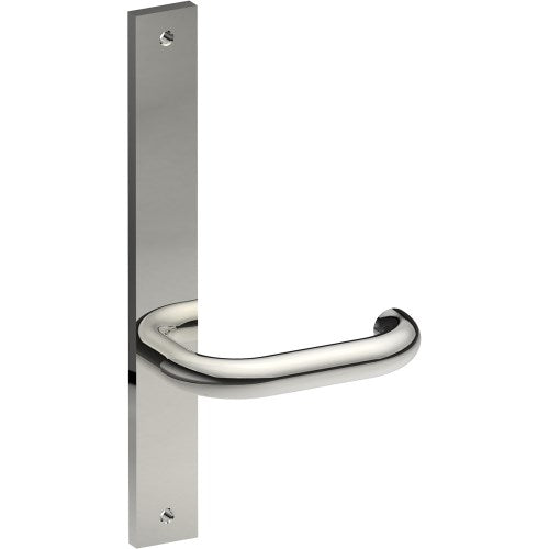 SAFETY Door Handle on B02 INTERNAL Australian Standard Backplate, Visible Fixing (Half Set) in Polished Stainless Steel