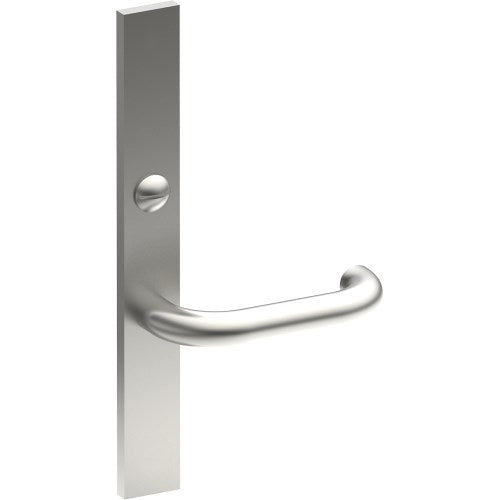SAFETY Door Handle on B02 EXTERNAL Australian Standard Backplate with Emergency Release, Concealed Fixing (Half Set) 64mm CTC in Satin Stainless