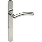 TRIESTE Door Handle on B01 EXTERNAL European Standard Backplate, Concealed Fixing (Half Set) in Polished Stainless Steel