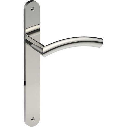 TRIESTE Door Handle on B01 INTERNAL European Standard Backplate, Visible Fixing (Half Set) in Polished Stainless Steel