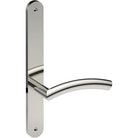 TRIESTE Door Handle on B01 INTERNAL Australian Standard Backplate, Visible Fixing (Half Set) in Polished Stainless Steel