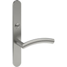 TRIESTE Door Handle on B01 EXTERNAL Australian Standard Backplate with Emergency Release, Concealed Fixing (Half Set) 64mm CTC in Satin Stainless