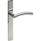 TRIESTE Door Handle on B02 EXTERNAL European Standard Backplate, Concealed Fixing (Half Set) in Polished Stainless Steel