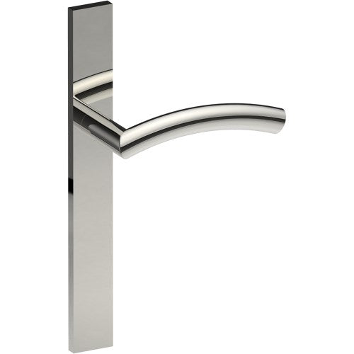 TRIESTE Door Handle on B02 EXTERNAL European Standard Backplate, Concealed Fixing (Half Set) in Polished Stainless Steel