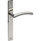 TRIESTE Door Handle on B02 INTERNAL European Standard Backplate, Visible Fixing (Half Set) in Polished Stainless Steel