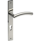 TRIESTE Door Handle on B02 INTERNAL European Standard Backplate with Cylinder Hole, Visible Fixing (Half Set) 85mm CTC in Polished Stainless Steel