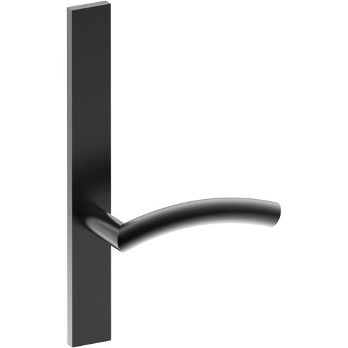 TRIESTE Door Handle on B02 EXTERNAL Australian Standard Backplate, Concealed Fixing (Half Set) in Black Teflon