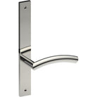 TRIESTE Door Handle on B02 INTERNAL Australian Standard Backplate, Visible Fixing (Half Set) in Polished Stainless Steel