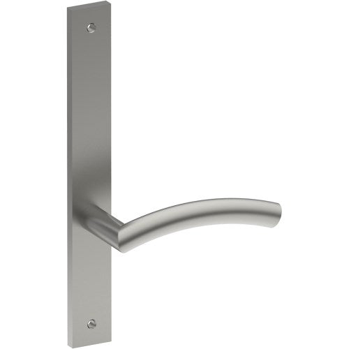 TRIESTE Door Handle on B02 INTERNAL Australian Standard Backplate, Visible Fixing (Half Set) in Satin Stainless