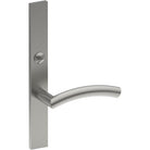 TRIESTE Door Handle on B02 EXTERNAL Australian Standard Backplate with Emergency Release, Concealed Fixing (Half Set) 64mm CTC in Satin Stainless