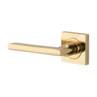 Door Lever Baltimore Rose Square Concealed Fix Left Hand Fixed Polished Brass L118xP57mm BPH52xW52mm in Polished Brass