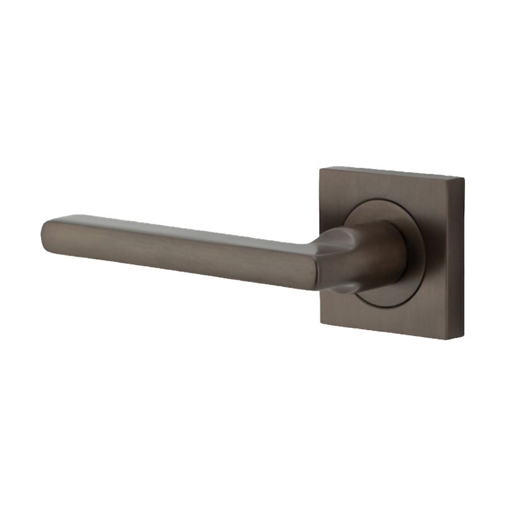 Door Lever Baltimore Rose Square Concealed Fix Left Hand Fixed Signature Brass L118xP57mm BPH52xW52mm in Signature Brass