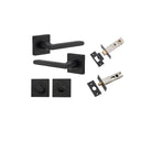 Pair of Iver Baltimore lever door handles on square rose, featuring a sleek, modern design with a polished finish.