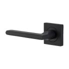 Door Lever Baltimore Square Rose Matt Black H52xW52xP55mm - Left Hand Fixed in Matt Black