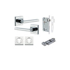Pair of Iver Baltimore lever handles on square rose, featuring a sleek finish and modern design for interior doors.