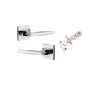 Pair of Iver Baltimore lever door handles on square rose, featuring sleek black finish and modern design for interior doors.