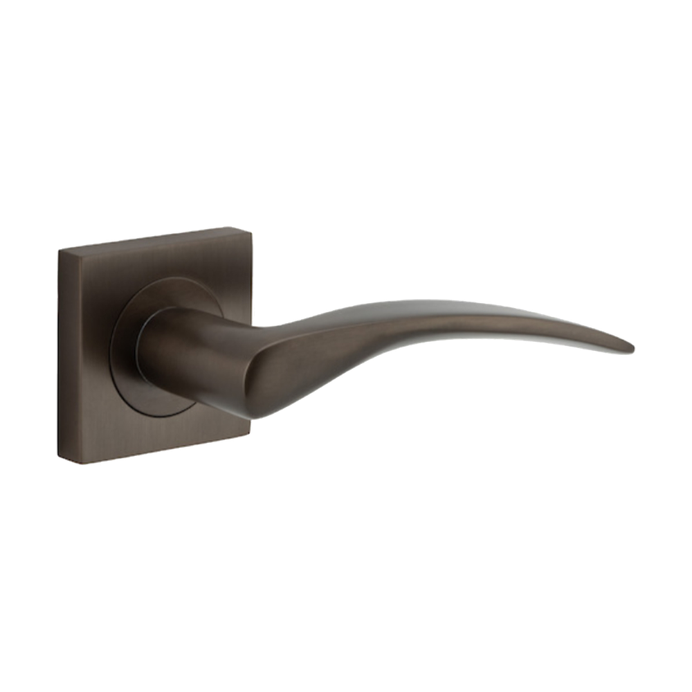 Door Lever Oxford Square Rose Pair Signature Brass H52xW52xP60mm
(Latch/Lock Sold Separately) in Signature Brass