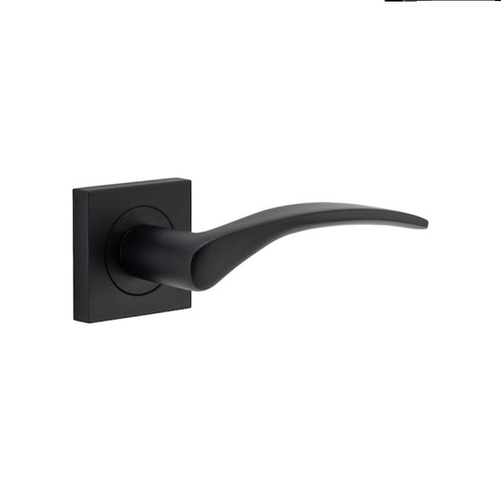 Door Lever Oxford Square Rose Pair Matt Black H52xW52xP60mm

(Latch/Lock Sold Separately) in Matt Black