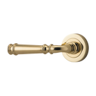 Door Lever Verona Rose Round Concealed Fix Left Hand Fixed Polished Brass L122 xP59mm BPD52mm in Polished Brass