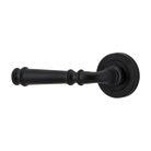 Door Lever Verona Rose Round Concealed Fix Left Hand Fixed Matt Black L122 xP59mm BPD52mm in Matt Black