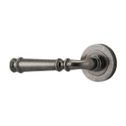 Door Lever Verona Rose Round Concealed Fix Left Hand Fixed Distressed Nickel L122 xP59mm BPD52mm in Distressed Nickel