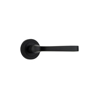 Door Lever Annecy Round Rose Pair Matt Black D52xP65mm
(Latch/Lock Sold Separately) in Matt Black