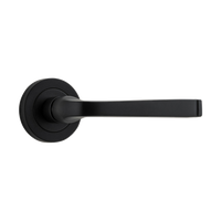 Door Lever Annecy Round Rose Pair Matt Black D52xP65mm
(Latch/Lock Sold Separately) in Matt Black
