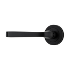 Door Lever Annecy Rose Round Concealed Fix Left Hand Fixed Matt Black L117xP66mm BPD52mm in Matt Black