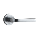Door Lever Annecy Round Rose Pair Brushed Chrome D52xP65mm
(Latch/Lock Sold Separately) in Brushed Chrome