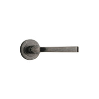 Door Lever Annecy Round Rose Pair Distressed Nickel D52xP65mm
(Latch/Lock Sold Separately) in Distressed Nickel