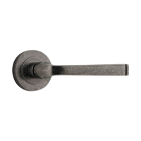 Door Lever Annecy Round Rose Pair Distressed Nickel D52xP65mm
(Latch/Lock Sold Separately) in Distressed Nickel