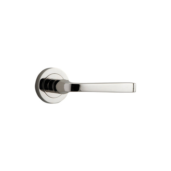 Door Lever Annecy Round Rose Pair Polished Nickel D52xP65mm

(Latch/Lock Sold Separately) in Polished Nickel