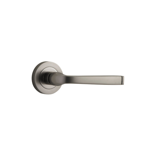 Door Lever Annecy Round Rose Pair Satin Nickel D52xP65mm

(Latch/Lock Sold Separately) in Satin Nickel