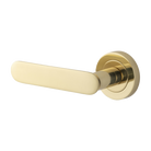Door Lever Bronte Rose Round Concealed Fix Left Hand Fixed Polished Brass L117xP56mm BPD52mm in Polished Brass