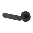 Door Lever Bronte Rose Round Concealed Fix Left Hand Fixed Matt Black L117xP56mm BPD52mm in Matt Black