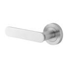 Door Lever Bronte Rose Round Concealed Fix Left Hand Fixed Brushed Chrome L117xP56mm BPD52mm in Brushed Chrome