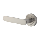 Door Lever Bronte Rose Round Concealed Fix Left Hand Fixed Satin Nickel L117xP56mm BPD52mm in Satin Nickel