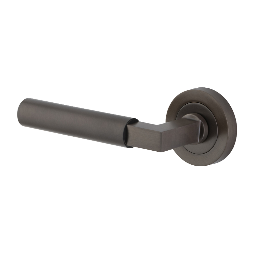 Door Lever Berlin Rose Pair Bronzed Brass -Fixed Half Set Left Hand in Signature Brass