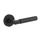Door Lever Berlin Round Rose Pair Matt Black L139xP60mm BPD52mm in Matt Black