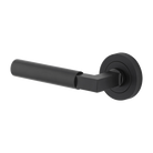 Door Lever Berlin Rose Round Concealed Fix Left Hand Fixed Matt Black L120xP60mm BPD52mm in Matt Black