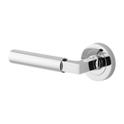 Door Lever Berlin Rose Round Concealed Fix Left Hand Fixed Polished Chrome L120xP60mm BPD52mm in Polished Chrome