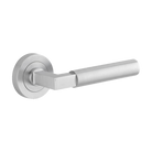 Door Lever Berlin Round Rose Pair Brushed Chrome L139xP60mm BPD52mm in Brushed Chrome