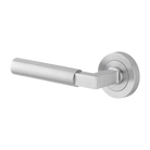 Door Lever Berlin Rose Round Concealed Fix Left Hand Fixed Brushed Chrome L120xP60mm BPD52mm in Brushed Chrome