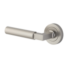 Door Lever Berlin Round Rose - Left hand Fixed- Satin Nickel L139xP60mm BPD52mm in Satin Nickel