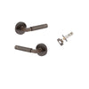 Door Lever Brunswick Rose Round Signature Brass L120xP60mm BPD52mm Inbuilt Privacy Kit Tube Latch Privacy with Faceplate & T striker Backset 60mm in Signature Brass