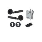 Door Lever Brunswick Rose Round Pair Matt Black L120xP60mm BPD52mm Mortice Lock Euro Matt Black CTC85mm Backset 60mm Euro Cylinder Dual Function 5 Pin Matt Black 65mm KA4 Escutcheon Euro Concealed Fix Round Pair Matt Black D52xP10mm in Matt Black